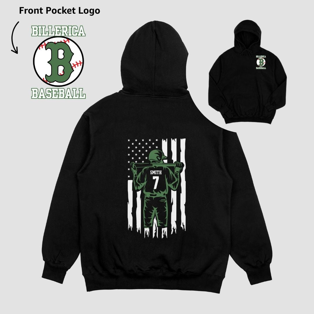 Billerica Baseball Flag Hoodie
