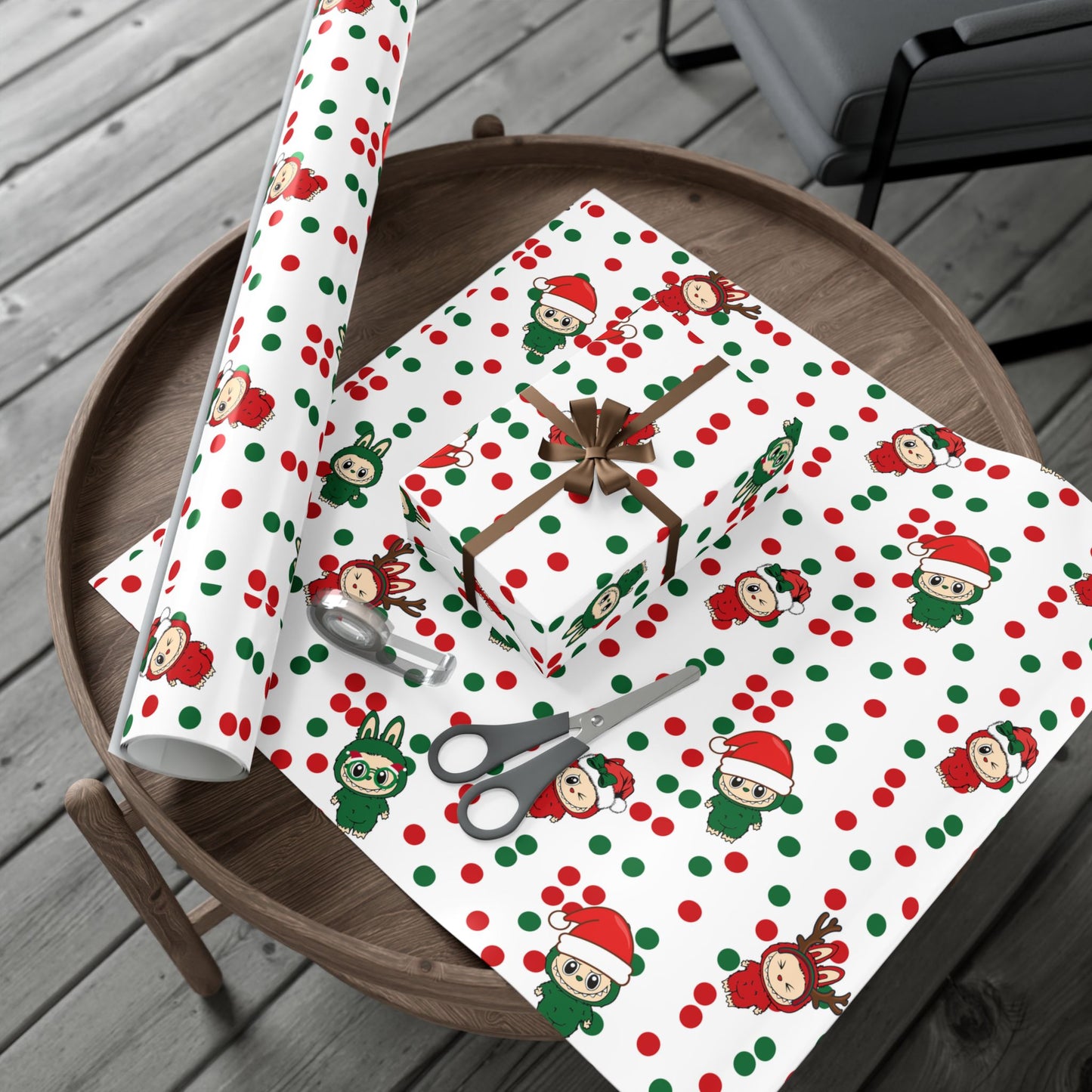 Holiday Elf Polka Dot Gift Wrap Paper — Christmas Wrapping Roll