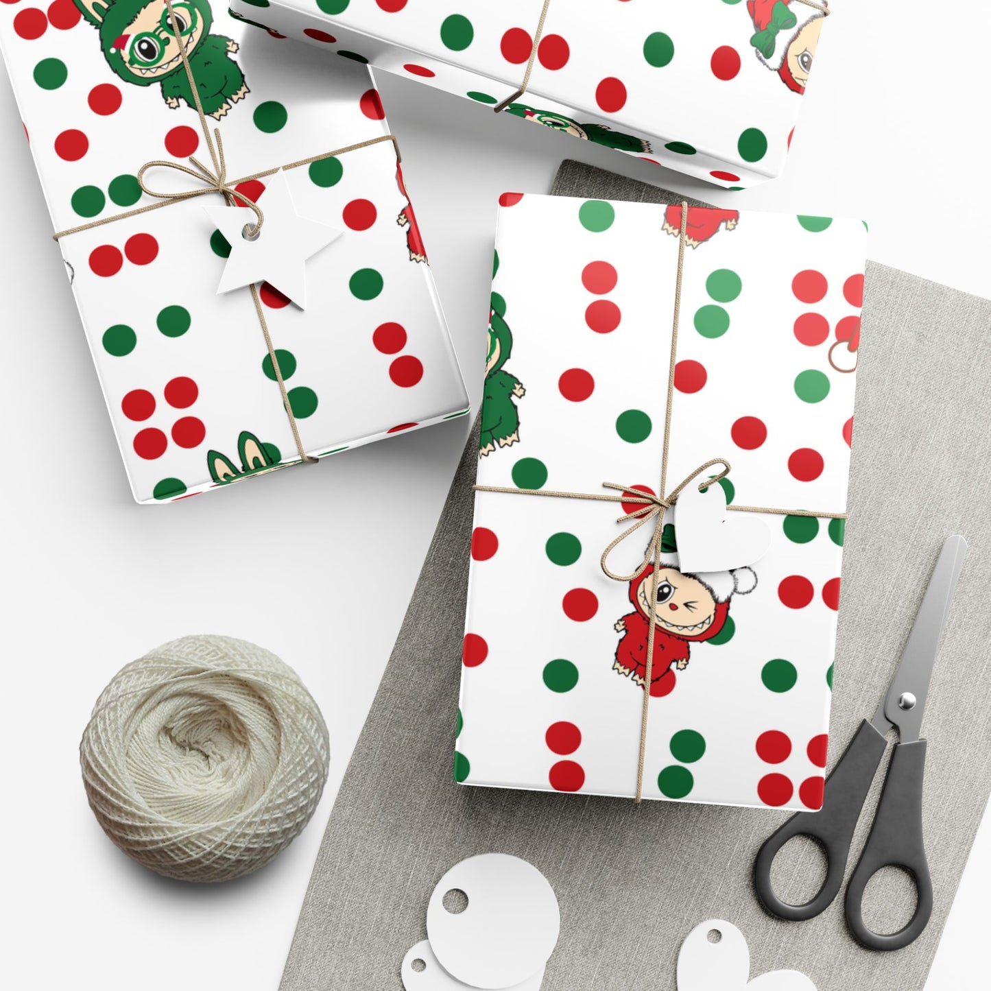 Holiday Elf Polka Dot Gift Wrap Paper — Christmas Wrapping Roll