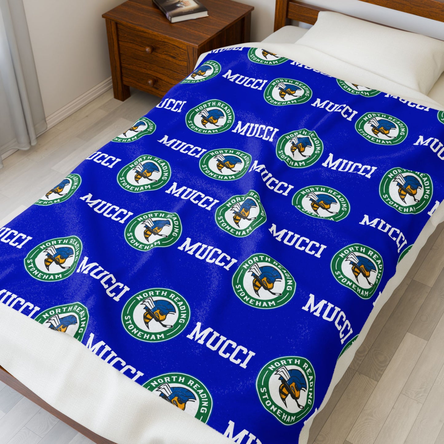 Custom North Reading Stoneham Hockey Blanket