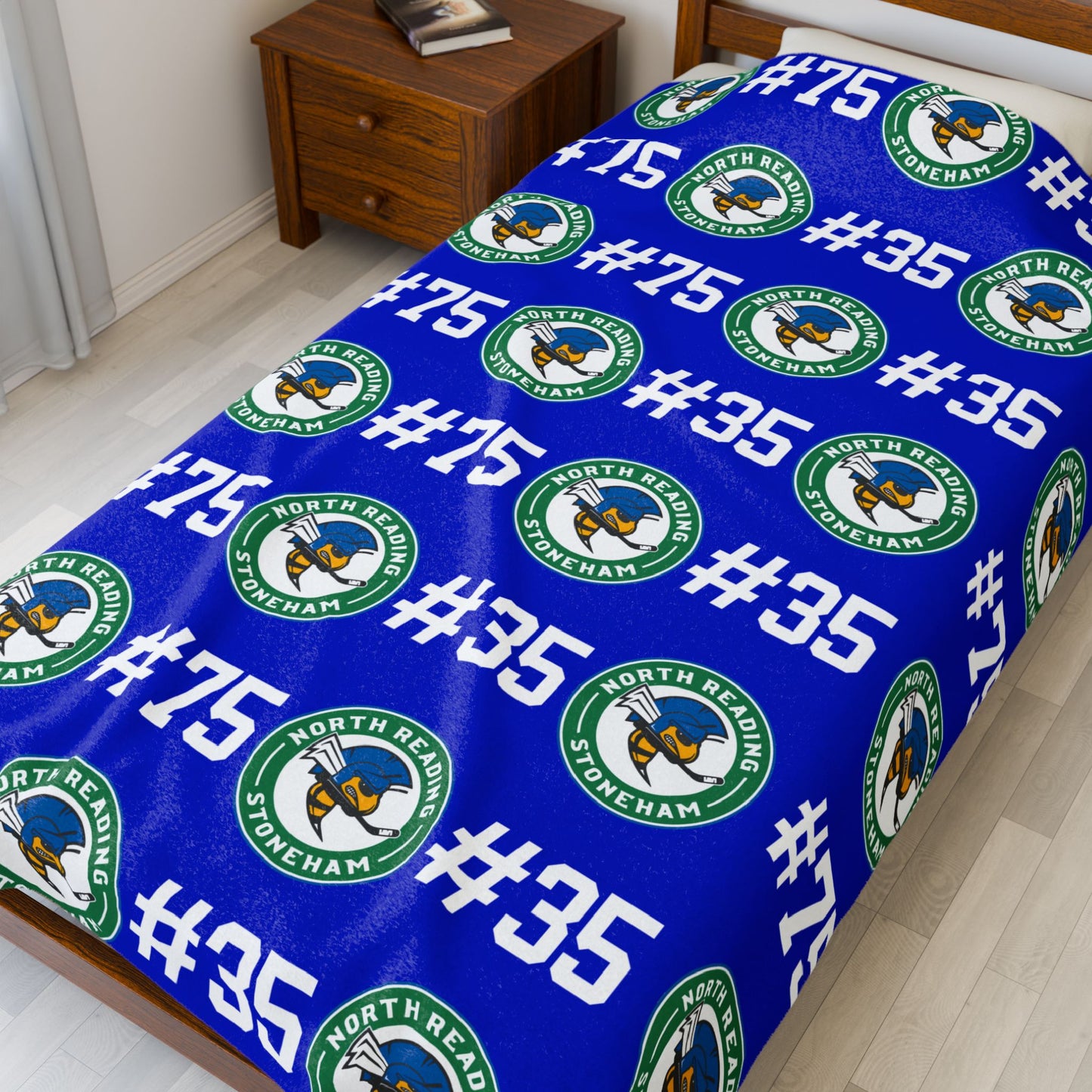 Custom North Reading Stoneham Hockey Blanket