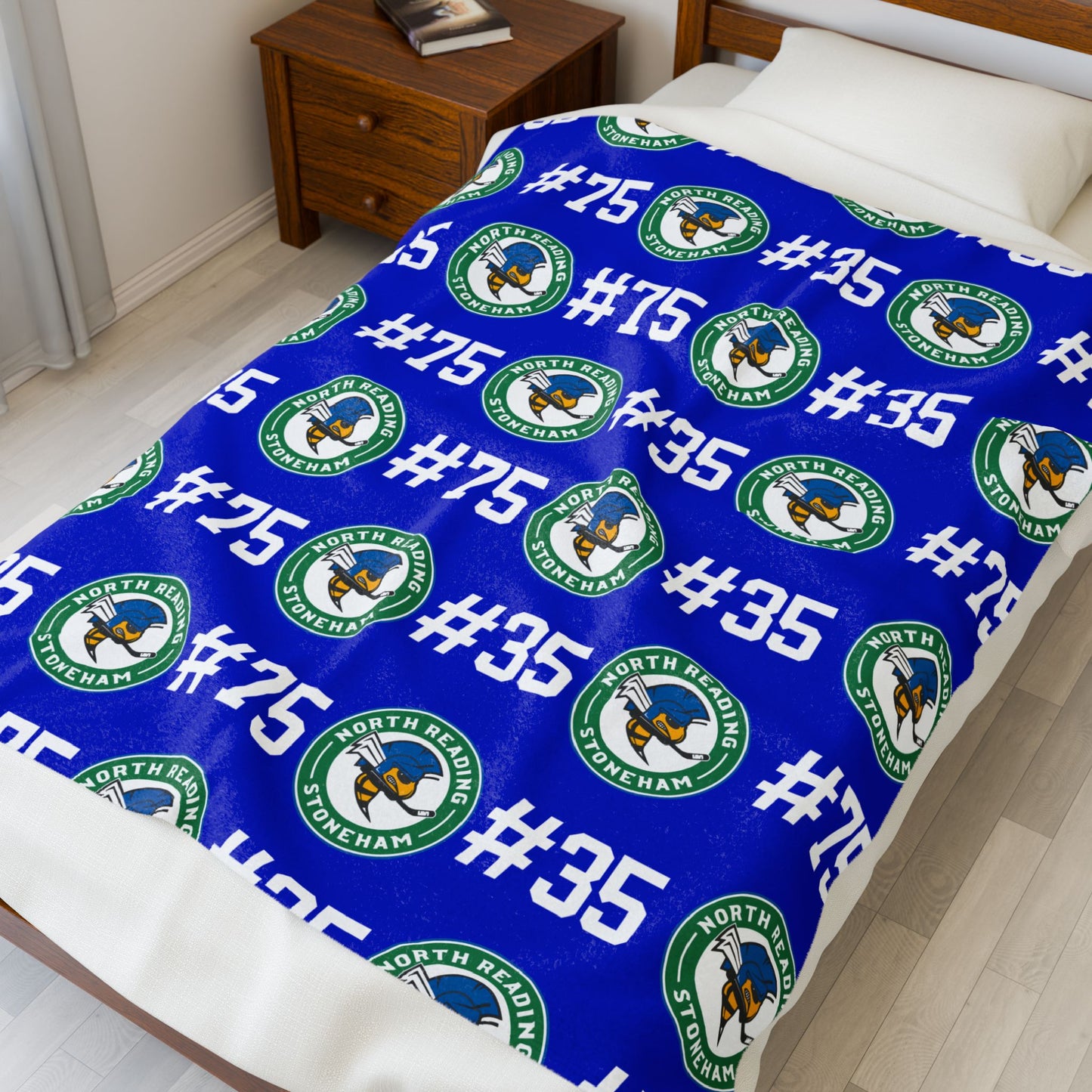 Custom North Reading Stoneham Hockey Blanket