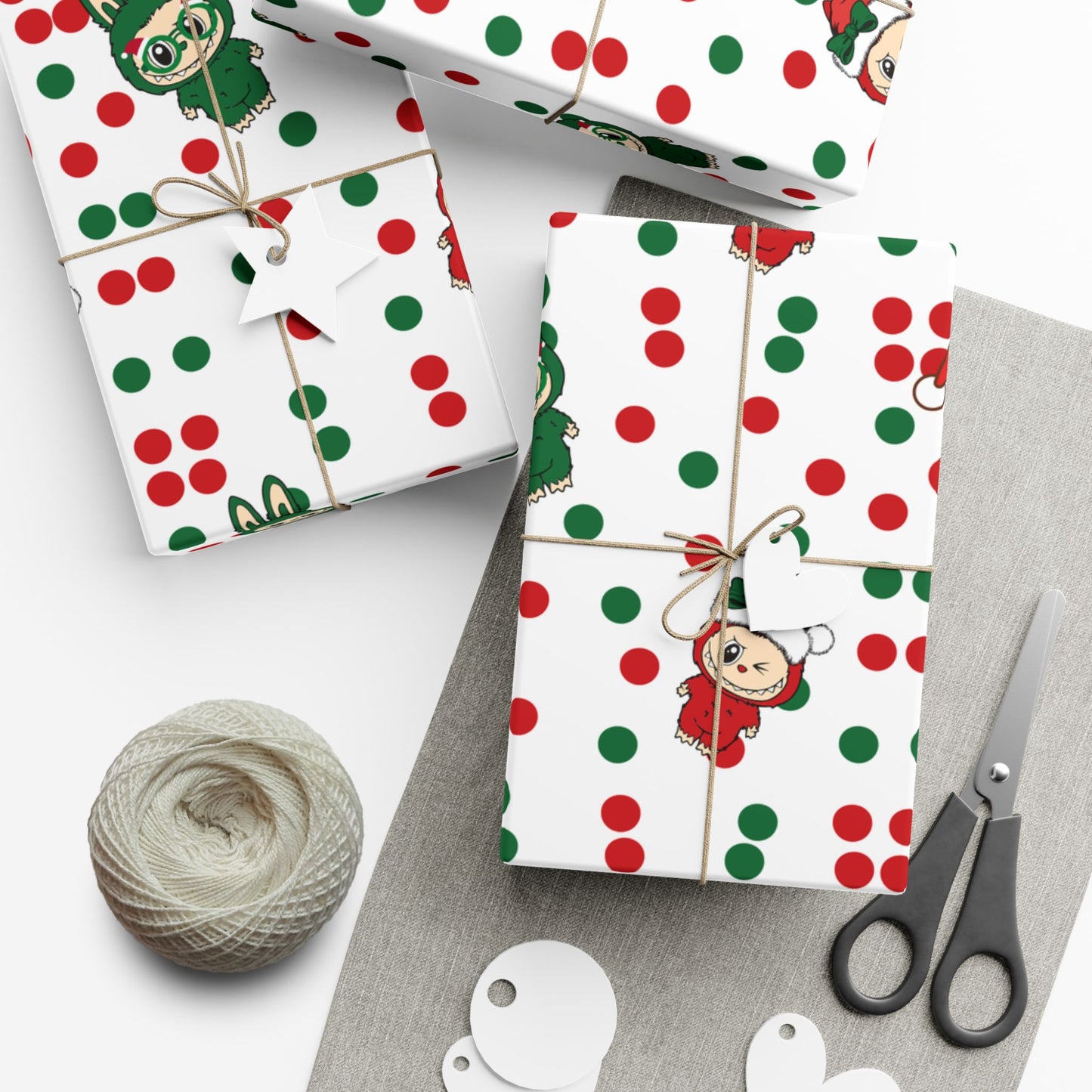 Holiday Elf Polka Dot Gift Wrap Paper — Christmas Wrapping Roll
