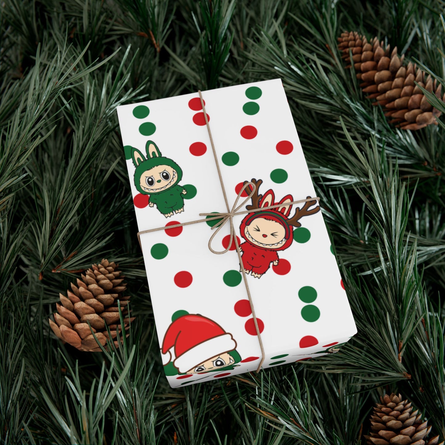 Holiday Elf Polka Dot Gift Wrap Paper — Christmas Wrapping Roll