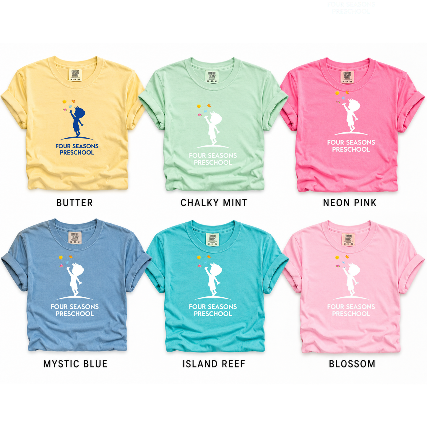 Full Size Logo Tee Shirt Soft Style Beach Colors