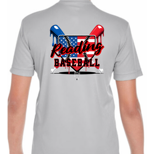 Reading Baseball Drip Performance Tee Flag Design