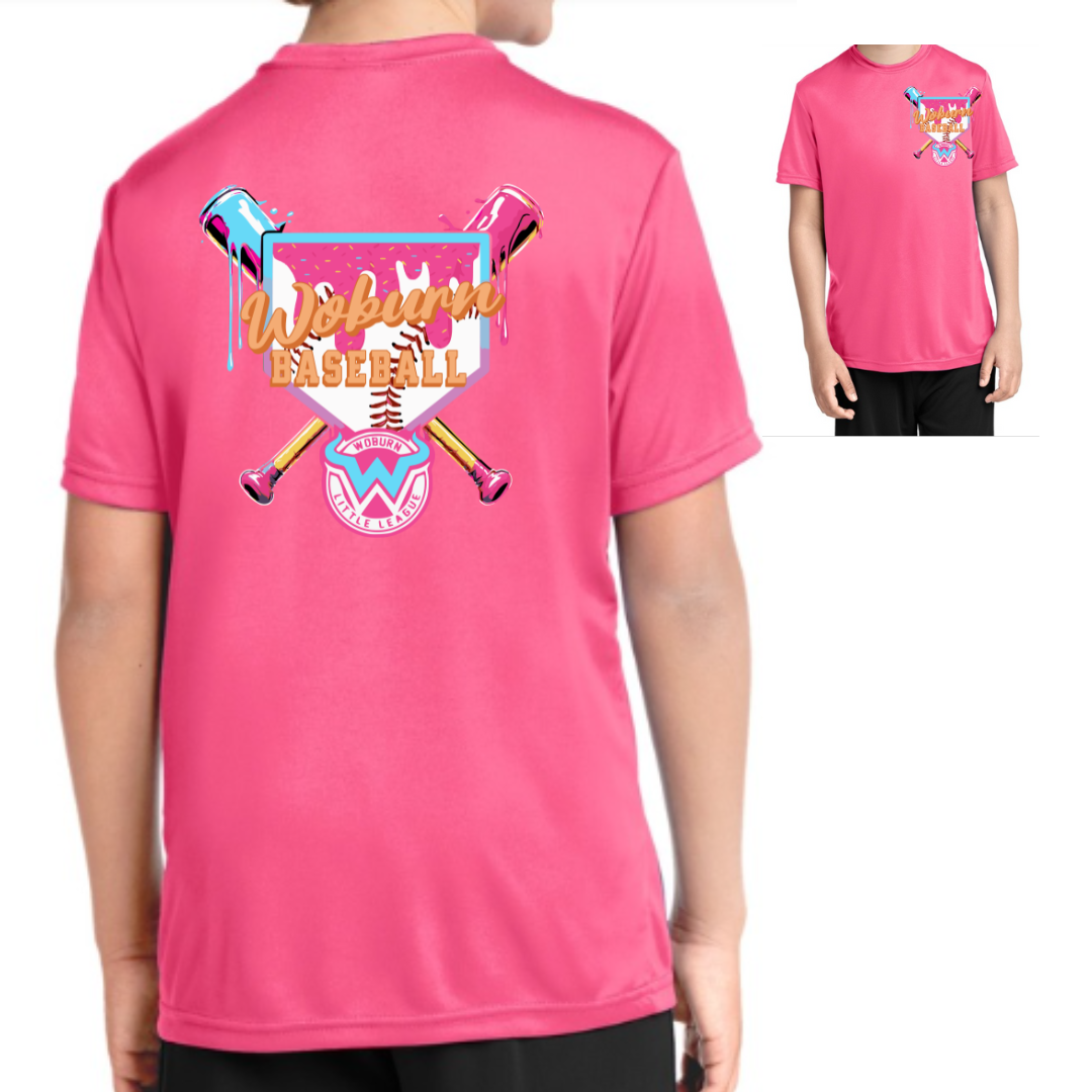 Woburn Baseball Drip Performance Tee Neon